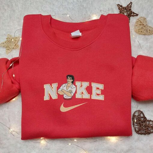 Prince Eric X Nike Embroidered Shirt Disney Little Mermaid Cartoon Embroidered Hoodie Best Gifts For Family