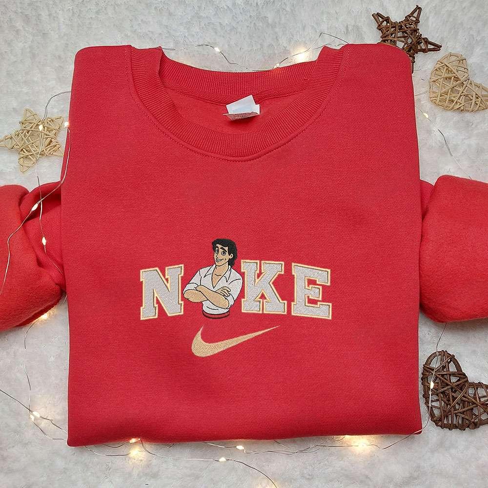 Prince Eric X Nike Embroidered Shirt Disney Little Mermaid Cartoon Embroidered Hoodie Best Gifts For Family