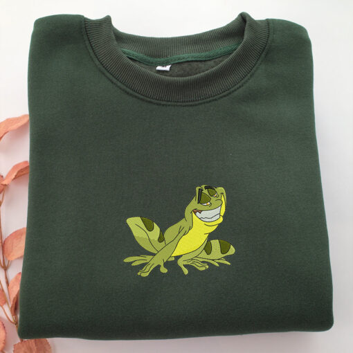 Prince Naveen Frog Embroidery, Disneyland Embroidered Sweatshirt, Movie Disney Inspired, Best Gifts Idea For Him Her - Image 3