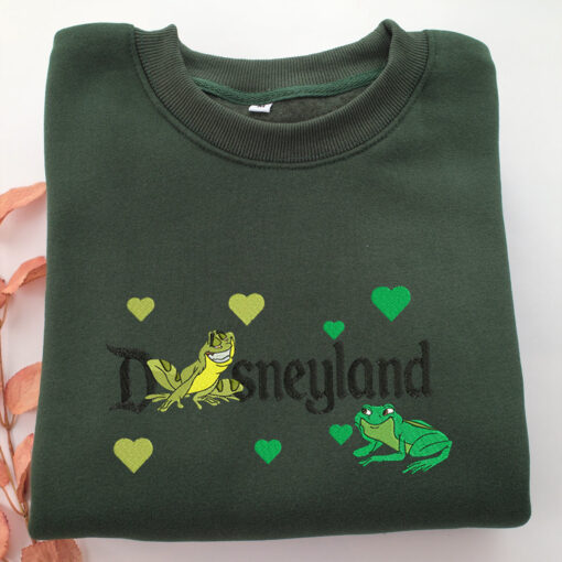 Prince Naveen & Princess Tiana Frogs Disneyland Embroidery, Disneyland Embroidered Sweatshirt, Movie Disney Inspired, Best Gifts Idea For Him Her - Image 3