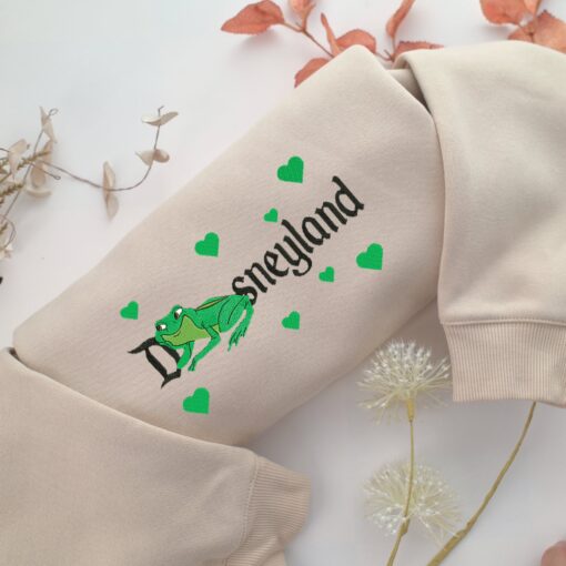 Princess Tiana Frog Embroidery, Disneyland Embroidered Sweatshirt, Movie Disney Inspired, Best Gifts Idea For Him Her