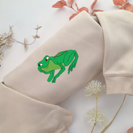 Princess Tiana Frog Embroidery, Disneyland Embroidered Sweatshirt, Movie Disney Inspired, Best Gifts Idea For Him Her