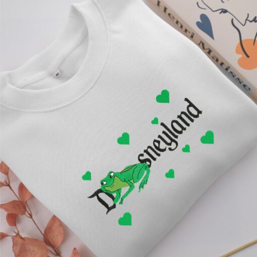 Princess Tiana Frog Embroidery, Disneyland Embroidered Sweatshirt, Movie Disney Inspired, Best Gifts Idea For Him Her - Image 2