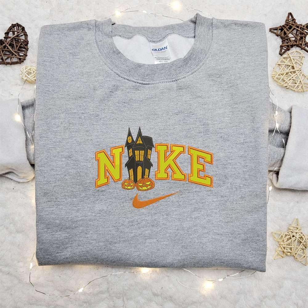 Pumpkin Castle Halloween x Nike Embroidered Sweatshirt Halloween Embroidered Shirt Best Halloween Gift Ideas