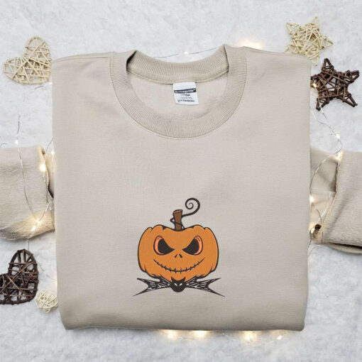Pumpkin Jack Skellington Embroidered Hoodie The Nightmare Before Christmas Halloween Embroidered Hoodie Best Halloween Gift Ideas