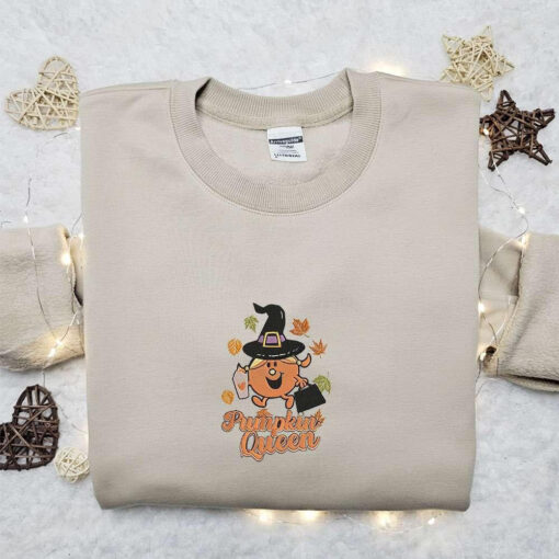 Pumpkin Queen Little Miss Embroidered Shirt Cute Halloween Embroidered Sweatshirt Best Halloween Gift Ideas