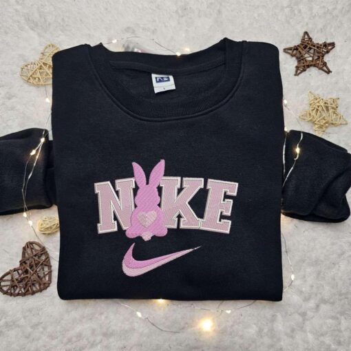 Rabbit x Nike Animal Embroidered Shirt Nike Inspired Embroidered Hoodie Custom Nike Embroidered T shirt