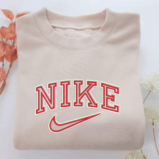 Red Nike Nike Embroidered Sweatshirt, Nike Movie Inspired, Best Gifts Idea For Him Her