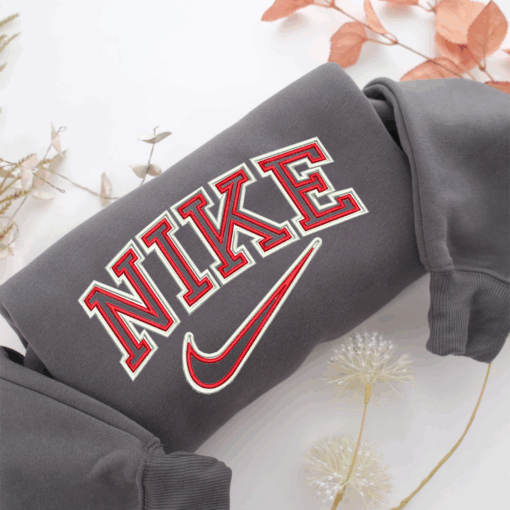 Red Nike Nike Embroidered Sweatshirt, Nike Movie Inspired, Best Gifts Idea For Him Her - Image 4