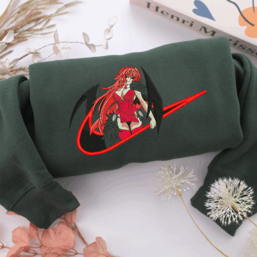 Rias Gremory Swoosh Nike Embroidered Sweatshirt, Nike Movie Inspired, Best Gifts Idea For Him Her - Image 3