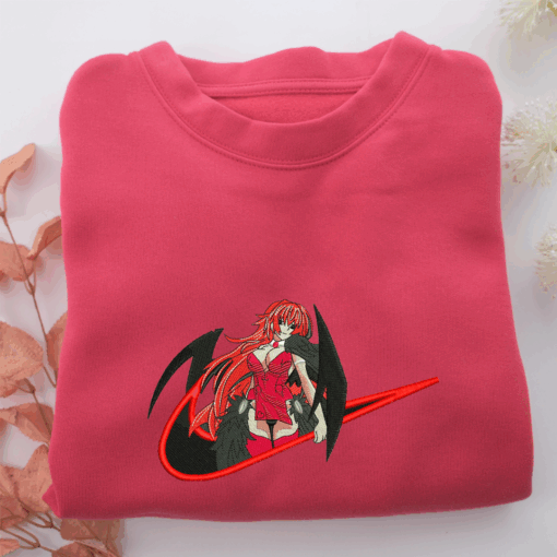 Rias Gremory Swoosh Nike Embroidered Sweatshirt, Nike Movie Inspired, Best Gifts Idea For Him Her - Image 5