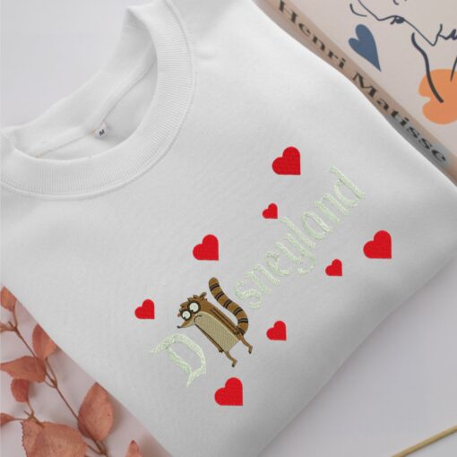Rigby Disneyland Embroidery, Disneyland Embroidered Sweatshirt, Movie Disney Inspired, Best Gifts Idea For Him Her - Image 2