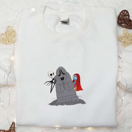 RIP Jack Skellington and Sally Embroidered Shirt The Nightmare Before Christmas Characters Embroidered T shirt Nike Inspired Embroidered Sweatshirt