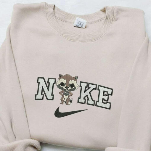 Rocket Raccoon x Nike Movie Embroidered Sweatshirt Marvel Universe Embroidered Sweatshirt Custom Embroidered Hoodie