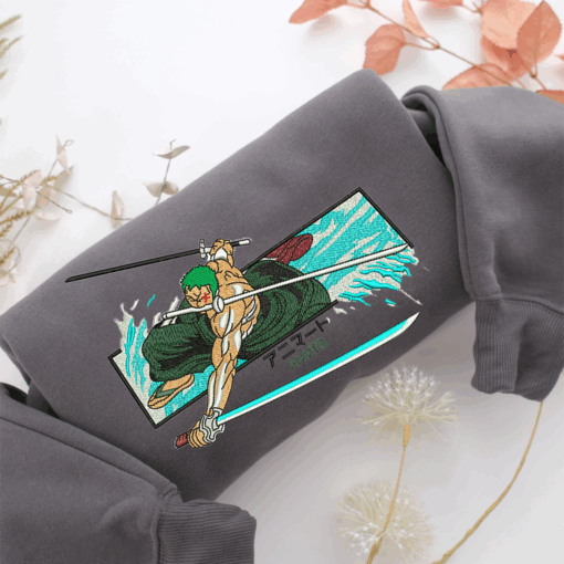 Roronoa Zoro Nike Embroidered Sweatshirt, Nike Movie Inspired, Best Gifts Idea For Him Her - Image 4