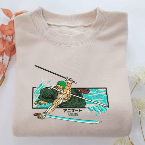 Roronoa Zoro Nike Embroidered Sweatshirt, Nike Movie Inspired, Best Gifts Idea For Him Her