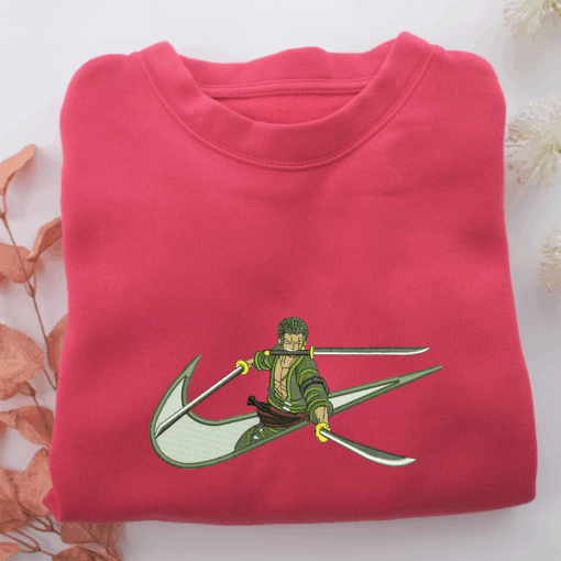 Roronoa Zoro Swoosh Nike Embroidered Sweatshirt, Nike Movie Inspired, Best Gifts Idea For Him Her - Image 5