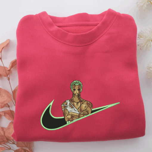 Roronoa Zoro Swoosh v1 Nike Embroidered Sweatshirt, Nike Movie Inspired, Best Gifts Idea For Him Her - Image 5