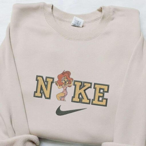 Roxanne X Nike Cartoon Embroidered Sweatshirt Disney Characters Embroidered Sweatshirt Nike Inspired Embroidered Hoodie