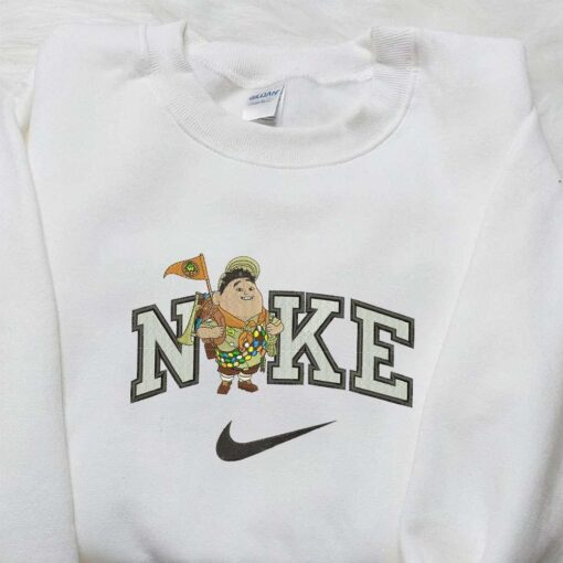Russel X Nike Embroidered Sweatshirt Up Walt Disney Cartoon Embroidered Shirt Nike Inspired Embroidered Shirt