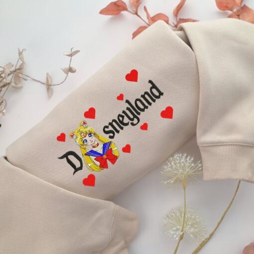 Sailor Moon Half Disneyland Embroidery, Disneyland Embroidered Sweatshirt, Movie Disney Inspired, Best Gifts Idea For Him Her