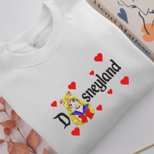 Sailor Moon Half Disneyland Embroidery, Disneyland Embroidered Sweatshirt, Movie Disney Inspired, Best Gifts Idea For Him Her - Image 2