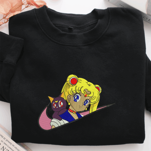 Sailor Moon Swoosh Nike Embroidered Sweatshirt, Nike Movie Inspired, Best Gifts Idea For Him Her - Image 2