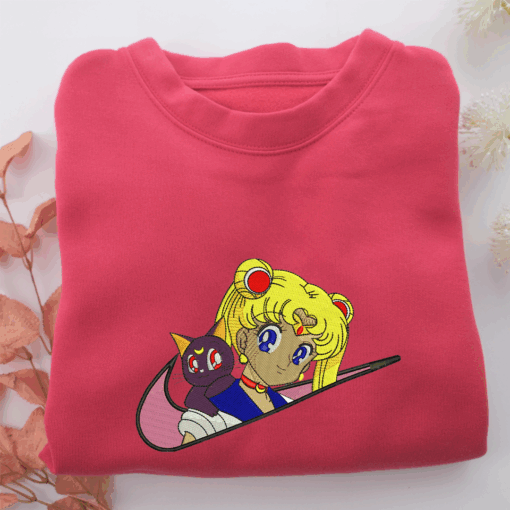 Sailor Moon Swoosh Nike Embroidered Sweatshirt, Nike Movie Inspired, Best Gifts Idea For Him Her - Image 5