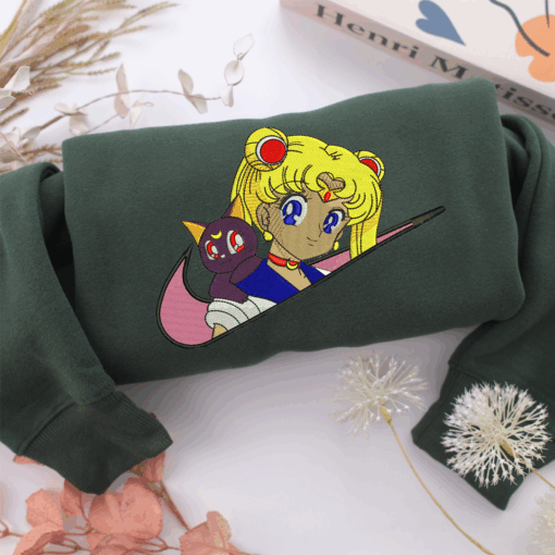 Sailor Moon Swoosh Nike Embroidered Sweatshirt, Nike Movie Inspired, Best Gifts Idea For Him Her - Image 3