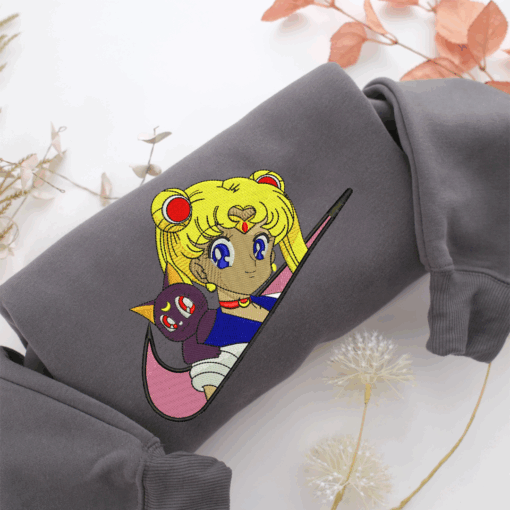 Sailor Moon Swoosh Nike Embroidered Sweatshirt, Nike Movie Inspired, Best Gifts Idea For Him Her - Image 4
