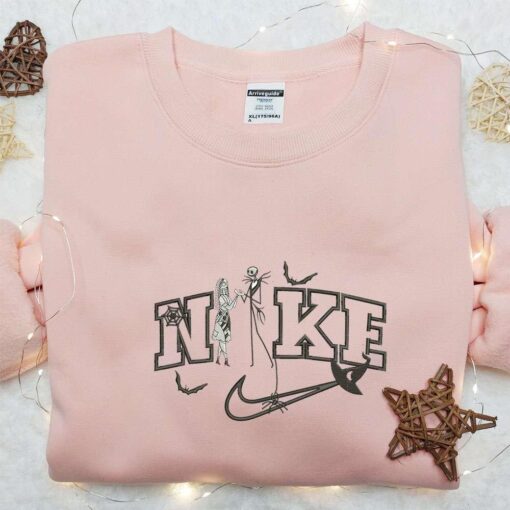 Sally and Jack x Nike Embroidered Sweatshirt The Nightmare Before Christmas Embroidered Shirt Best Halloween Gift Ideas