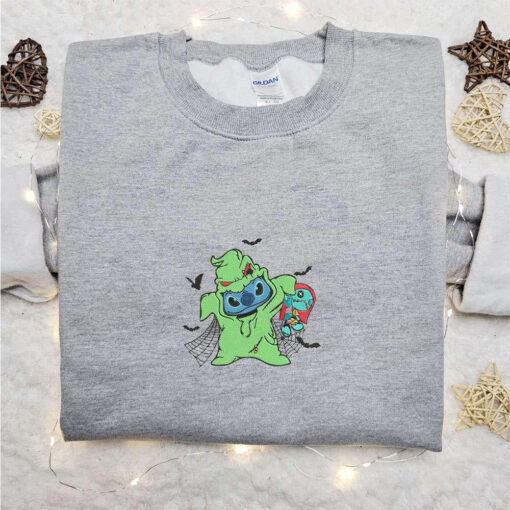 Sally And Stitch Embroidered Shirt The Nightmare Before Christmas Movie Embroidered Shirt Best Gift Ideas For Family