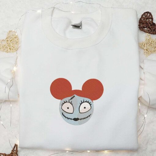 Sally x Mickey The Nightmare Before Christmas Embroidered Shirt Disney Halloween Embroidered Shirt Best Halloween Gift for Family