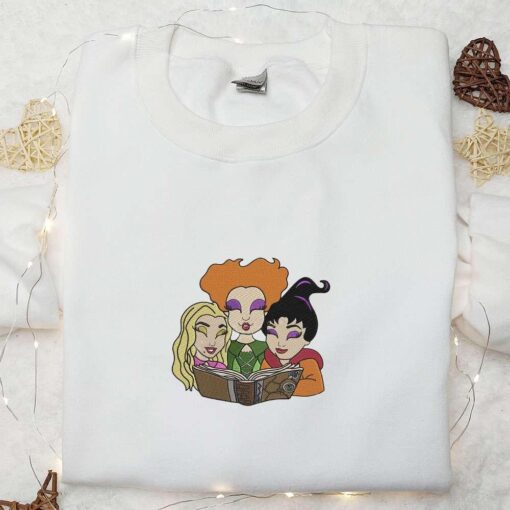 Sanderson Sisters Embroidered Sweatshirt Disney Halloween Embroidered Hoodie Best Halloween Gifts for Family