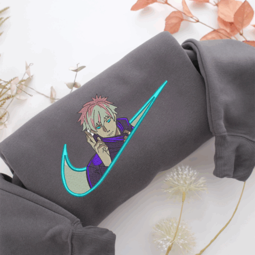 Satoru Gojo Swoosh Nike Embroidered Sweatshirt, Nike Movie Inspired, Best Gifts Idea For Him Her - Image 4