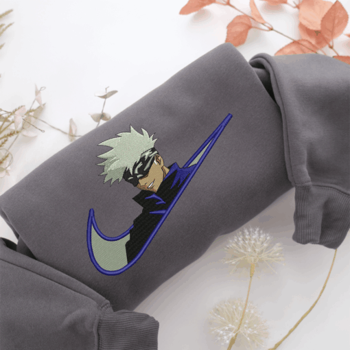 Satoru Gojo Swoosh v1  Nike Embroidered Sweatshirt, Nike Movie Inspired, Best Gifts Idea For Him Her - Image 4