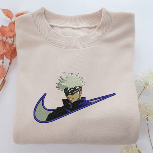 Satoru Gojo Swoosh v1  Nike Embroidered Sweatshirt, Nike Movie Inspired, Best Gifts Idea For Him Her