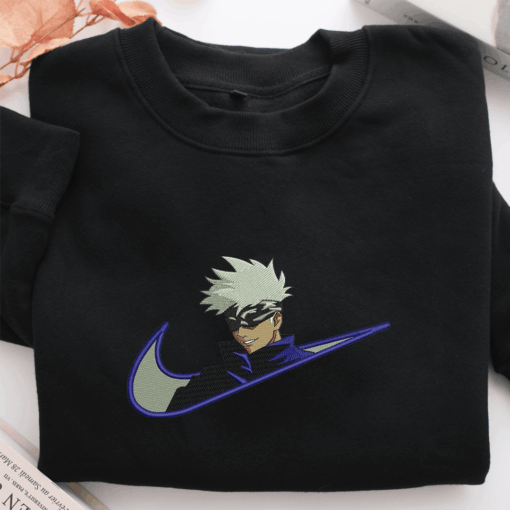 Satoru Gojo Swoosh v1  Nike Embroidered Sweatshirt, Nike Movie Inspired, Best Gifts Idea For Him Her - Image 2