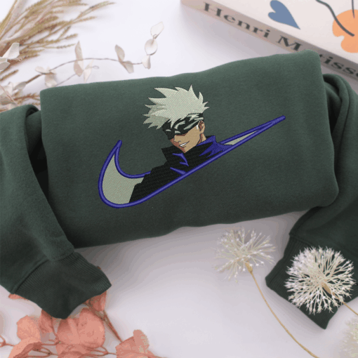 Satoru Gojo Swoosh v1  Nike Embroidered Sweatshirt, Nike Movie Inspired, Best Gifts Idea For Him Her - Image 3