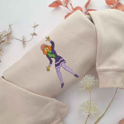 Scared Daphne Blake Embroidery, Disneyland Embroidered Sweatshirt, Movie Disney Inspired, Best Gifts Idea For Him Her