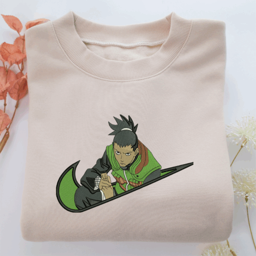 Shikamaru Nara Swoosh Nike Embroidered Sweatshirt, Nike Movie Inspired, Best Gifts Idea For Him Her