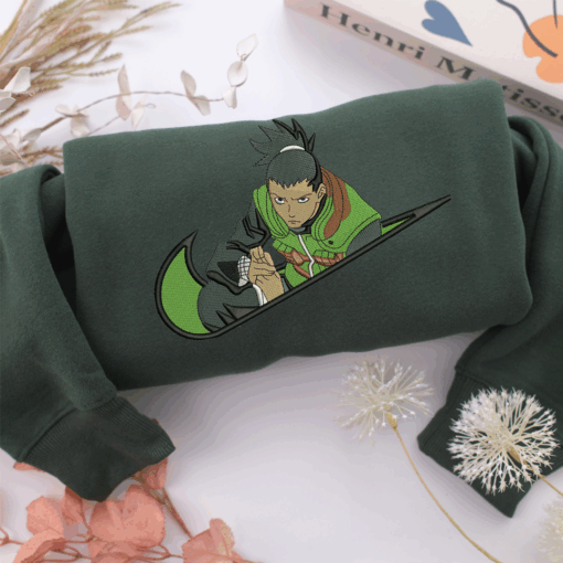 Shikamaru Nara Swoosh Nike Embroidered Sweatshirt, Nike Movie Inspired, Best Gifts Idea For Him Her - Image 3