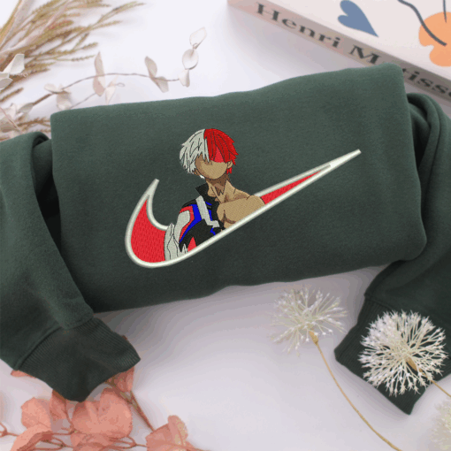 Shoto Todoroki Swoosh Nike Embroidered Sweatshirt, Nike Movie Inspired, Best Gifts Idea For Him Her - Image 3
