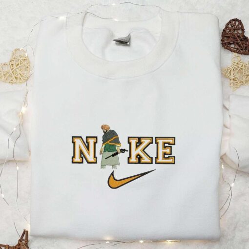 Sidhu Moose Wala x Nike Embroidered Shirt Celebrity Embroidered Hoodie Nike Inspired Embroidered Sweatshirt