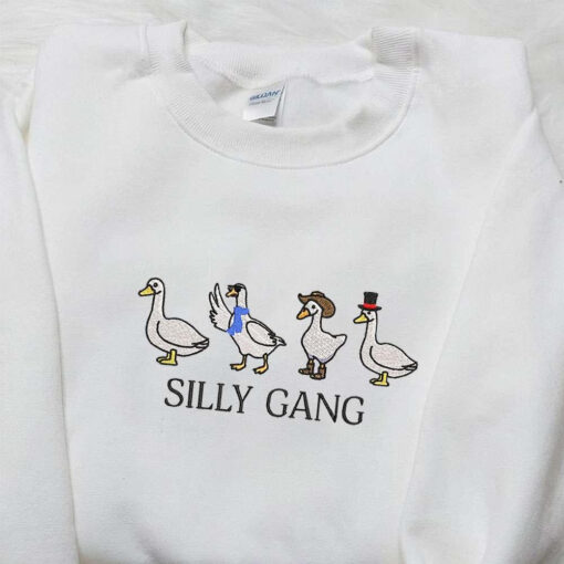 Silly Gang Goose Embroidered Shirt Animal Embroidered Shirt Funny Embroidered Shirt 1