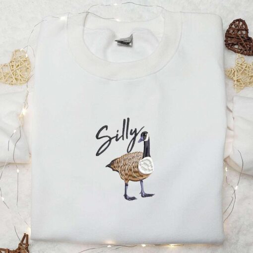 Silly Goose Embroidered Shirt Animal Embroidered Shirt Best Gifts for Family