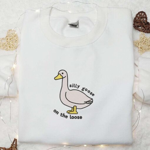 Silly Goose on the Loose Embroidered Shirt Animal Embroidered Shirt Cute Embroidered Shirt 1