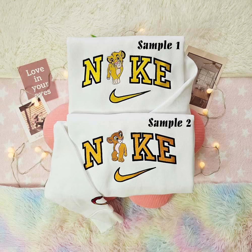 Simba And Nala Disney The Lion King Embroidered Couples Shirts