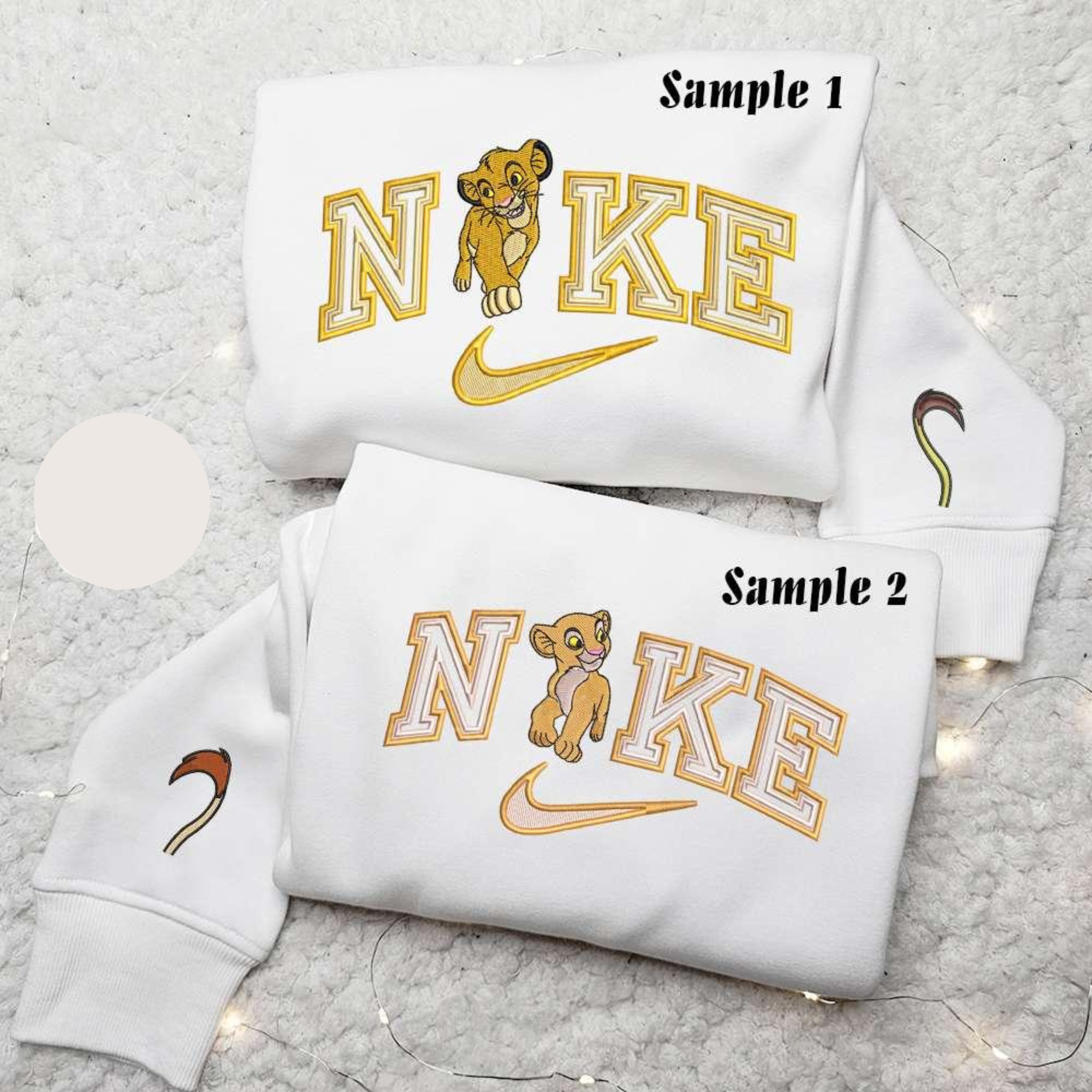 Simba And Nala x Nike Couple Embroidered Shirt Disney The Lion King Embroidered Hoodie Nike Inspired Embroidered Sweatshirt