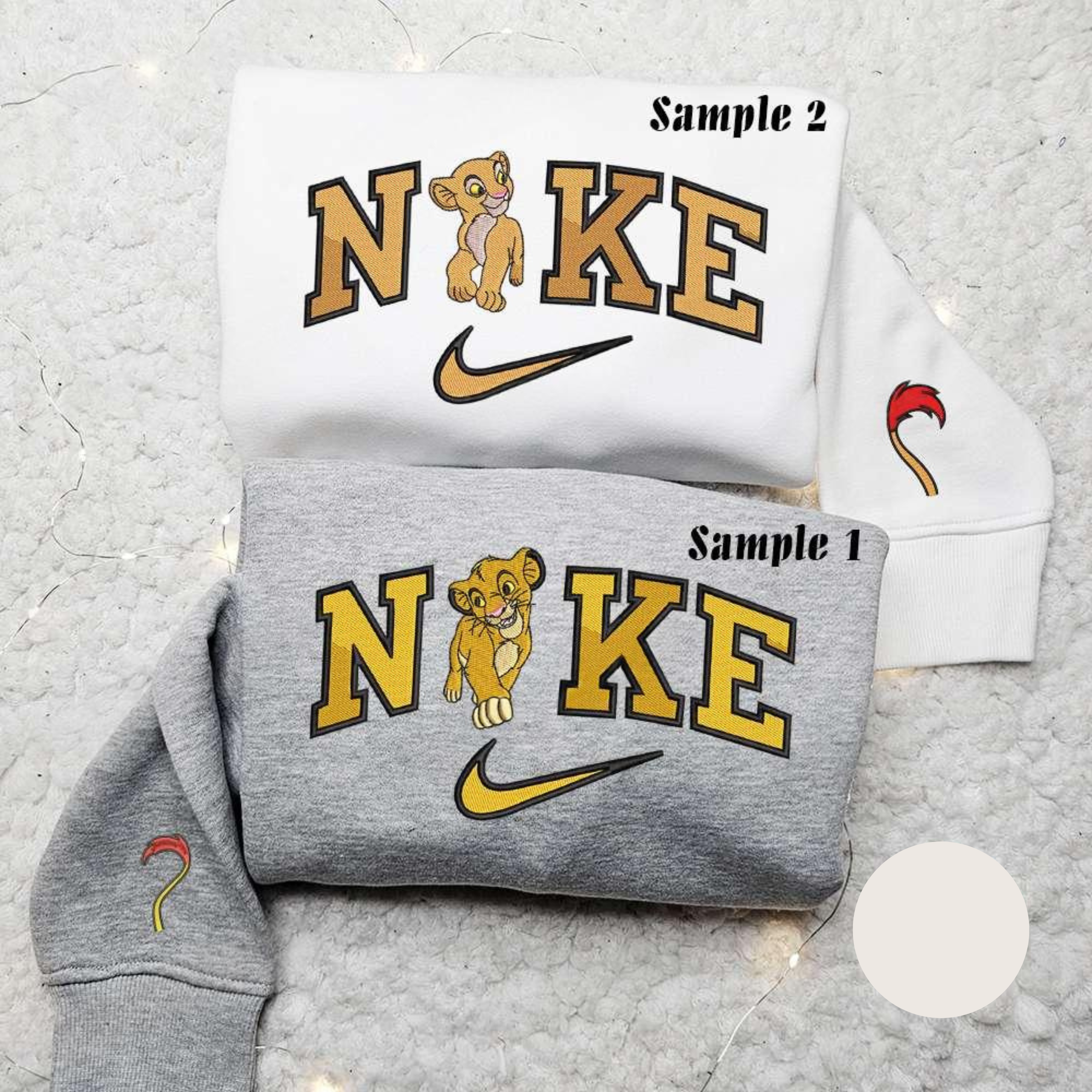 Simba And Nala x Nike Couple Embroidered Shirt Disney The Lion King Embroidered Hoodie Nike Inspired Embroidered Sweatshirt